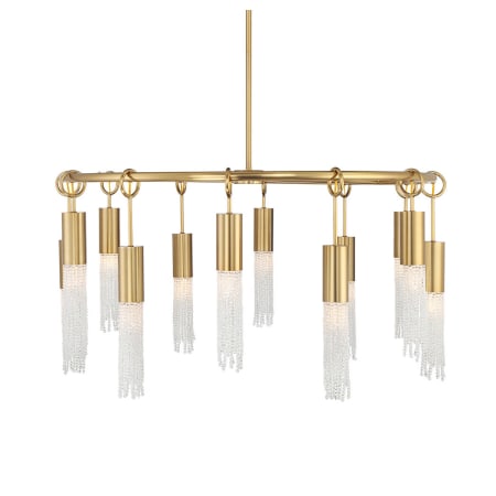 Savoy House Chelsea 12 Light 40" Wide Beaded Ring Chandelier Warm Brass