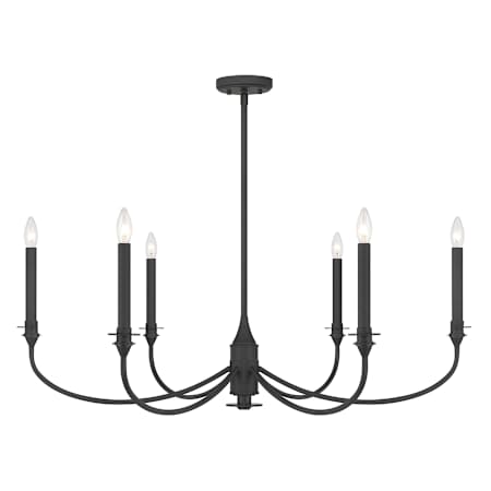 Savoy House Coventry 6 Light 40" Wide Taper Candle Style Chandelier Matte Black