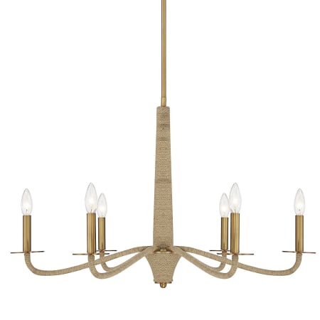 Savoy House Cannon 6 Light 32" Wide Chandelier Warm Brass and Rope