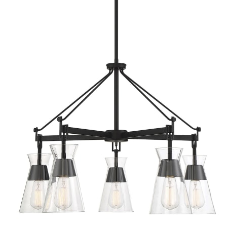Savoy House Lakewood 5 Light 28" Wide Chandelier Matte Black