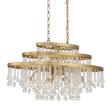Savoy House Luna 10 Light 36" Wide Crystal Chandelier Warm Brass