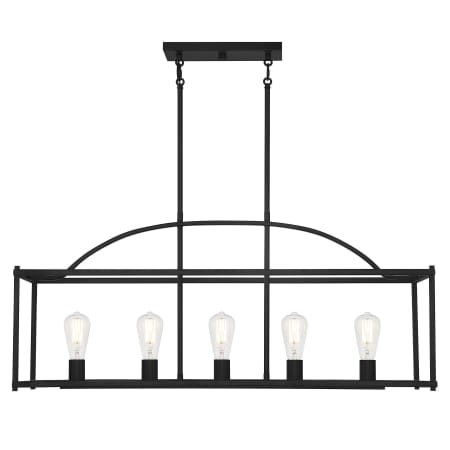 Savoy House Palladian 5 Light 38" Wide Linear Chandelier Matte Black