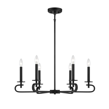 Savoy House Torino 6 Light 28" Wide Taper Candle Chandelier Matte Black