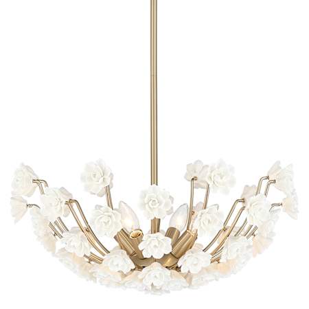 Savoy House Flores 4 Light 20" Wide Pendant Noble Brass