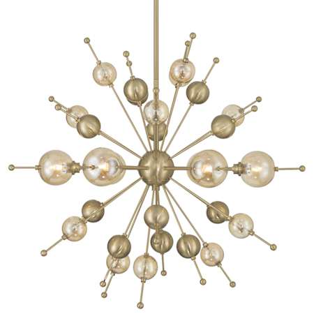 Savoy House Crescent 6 Light 29" Wide Abstract Sputnik Chandelier Noble Brass