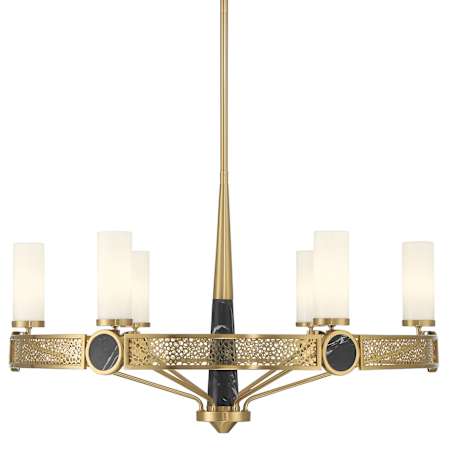 Savoy House Farrell 6 Light 32" Wide Pillar Candle Chandelier Warm Brass