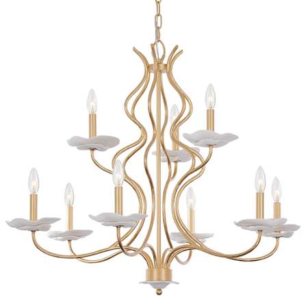 Savoy House Lilly 9 Light 36" Wide Taper Candle Style Chandelier Royal Gold