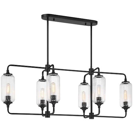 Savoy House Holton 6 Light 42" Wide Linear Chandelier Matte Black