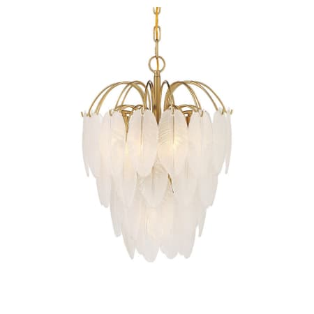 Savoy House Boa 5 Light 16" Wide Waterfall Chandelier Warm Brass