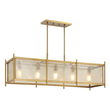 Savoy House Jacobs 5 Light 40" Wide Linear Chandelier Warm Brass