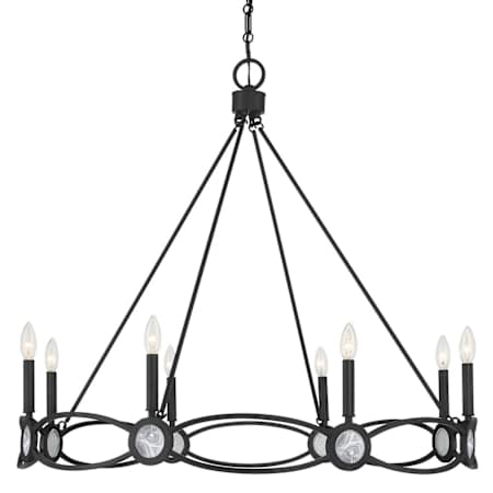 Savoy House Minette 8 Light 37" Wide Taper Candle Style Chandelier Matte Black