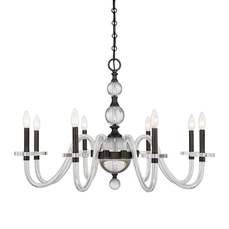 Savoy House Aragon 8 Light 34" Wide Taper Candle Style Chandelier Mediterranean Bronze