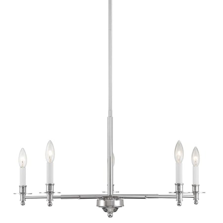 Savoy House Jasmine 5 Light 30" Wide Taper Candle Style Chandelier Polished Nickel