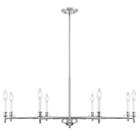 Savoy House Jasmine 8 Light 42" Wide Taper Candle Style Chandelier Polished Nickel