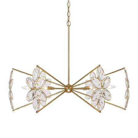 Savoy House Marbella 6 Light 36" Wide Crystal Abstract Chandelier Gold Shimmer