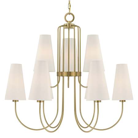 Savoy House Wilkes 9 Light 36" Wide Chandelier Warm Brass