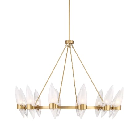 Savoy House Nouvel 12 Light 45" Wide Ring Chandelier Warm Brass