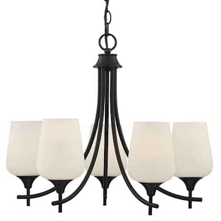 Savoy House Octave 5 Light 23" Wide Chandelier Matte Black