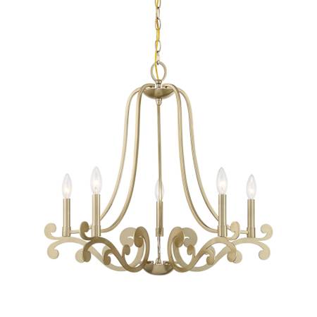 Savoy House Lombard 5 Light 27" Wide Taper Candle Style Chandelier Noble Brass