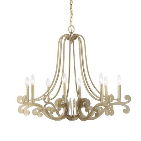 Savoy House Lombard 8 Light 34" Wide Taper Candle Style Chandelier Noble Brass