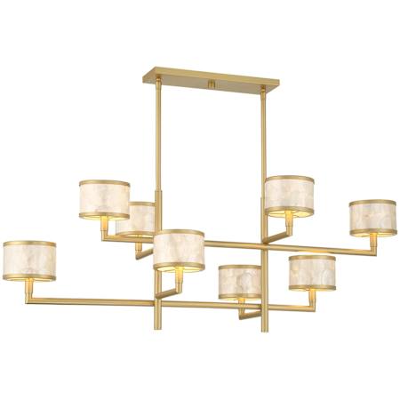 Savoy House Mariquita 8 Light 20" Wide Linear Chandelier Spun Gold