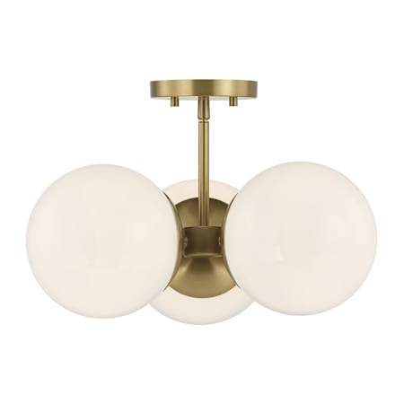 Savoy House Turin 3 Light 17" Wide Semi-Flush Ceiling Fixture Warm Brass
