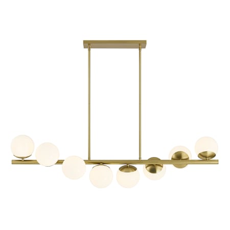 Savoy House Turin 8 Light 45" Wide Abstract Linear Chandelier Warm Brass
