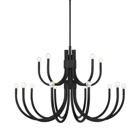 Savoy House Sorrento 15 Light 42" Wide Taper Candle Style Chandelier Matte Black