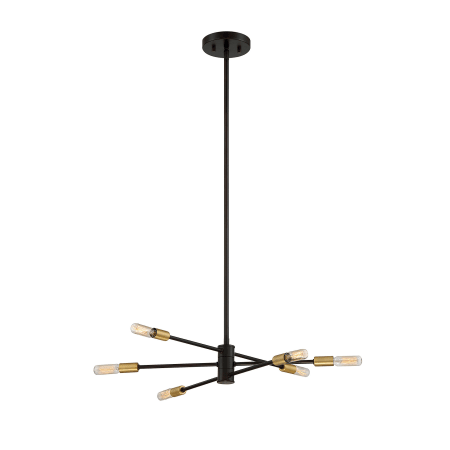 Savoy House Lyrique 6 Light 22" Wide Sputnik Chandelier Bronze with Brass Accents