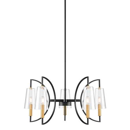Savoy House Hanley 5 Light 28" Wide LED Chandelier Matte Black / Warm Brass