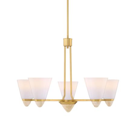 Savoy House Kohlman 5 Light 30" Wide Chandelier Warm Brass