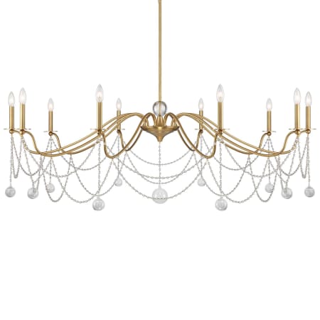 Savoy House Mariposa 10 Light 60" Wide Crystal Candle Style Chandelier Warm Brass