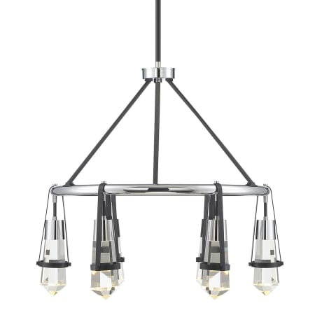 Savoy House Denali 6 Light 28" Wide LED Crystal Ring Chandelier Matte Black / Polished Chrome