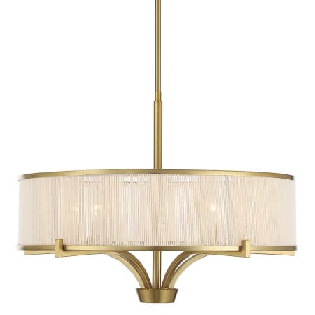 Savoy House Wynwood 5 Light 24" Wide Drum Chandelier Warm Brass