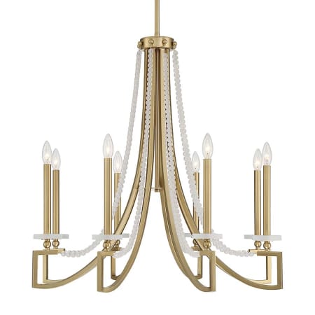 Savoy House Helen 8 Light 32" Wide Taper Candle Style Chandelier Warm Brass
