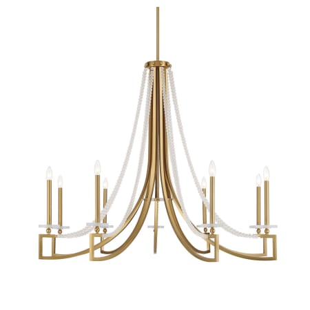 Savoy House Helen 9 Light 50" Wide Taper Candle Style Chandelier Warm Brass