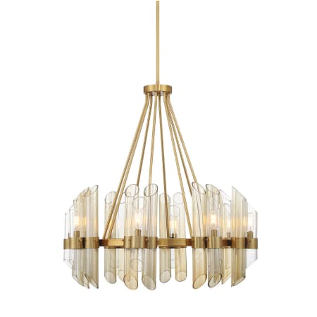 Savoy House Biltmore 8 Light 30" Wide Pillar Candle Ring Chandelier Warm Brass