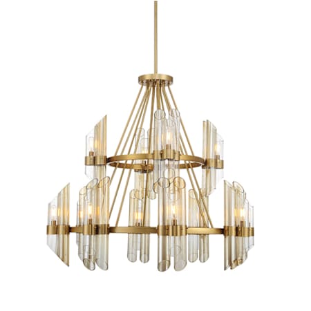 Savoy House Biltmore 12 Light 38" Wide Pillar Candle Ring Chandelier Warm Brass