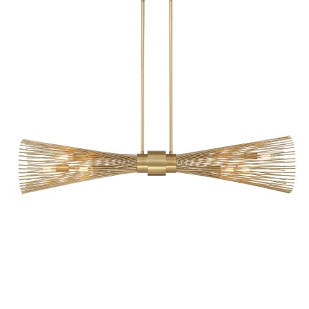 Savoy House Longfellow 6 Light 42" Wide Linear Chandelier Burnished Brass