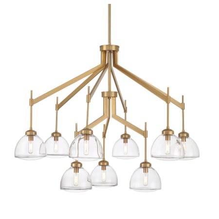 Savoy House Corbin 9 Light 41" Wide Abstract Chandelier Warm Brass