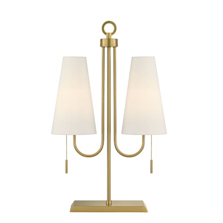 Savoy House Wilkes 2 Light 25" Tall Tree Table Lamp Warm Brass