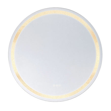Savoy House Cordova 32" Diameter Circular Flat Glass and Metal Wall Mounted Bathroom Mirror with Lighting N/A