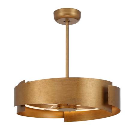 Savoy House Amiena 28" Wide LED 3 Blade Fandelier Gold Patina
