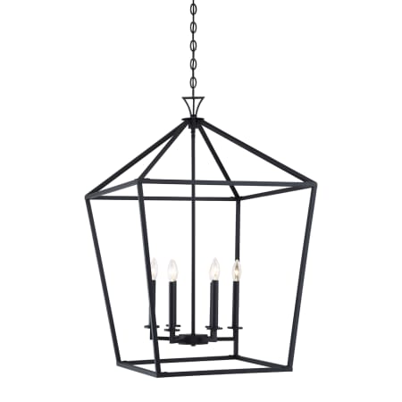Savoy House Townsend 6 Light 24" Wide Taper Candle Pendant with Flared Loop Matte Black