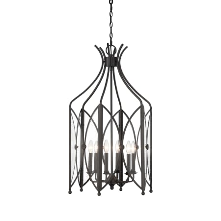 Savoy House Enclave 6 Light 21" Wide Taper Candle Pendant Black Tourmaline