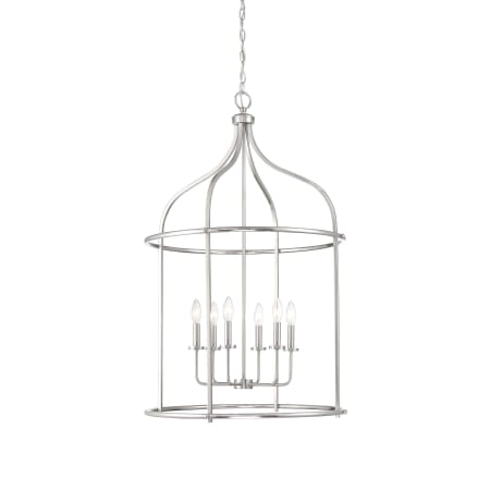 Savoy House Brookstone 6 Light 26" Wide Taper Candle Pendant Satin Nickel