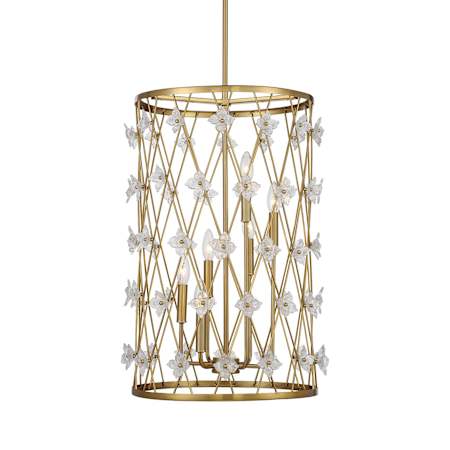 Savoy House Bailey 6 Light 18" Wide Crystal Pendant Warm Brass