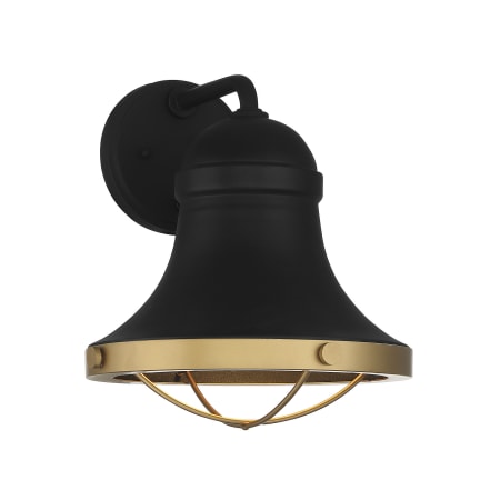 Savoy House Belmont 13" Tall Wall Sconce Textured Black / Warm Brass