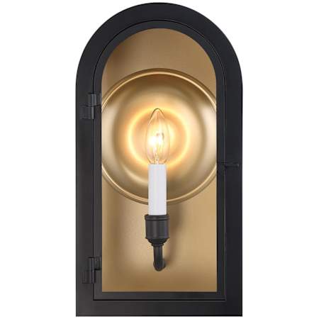 Savoy House Grotto 15" Tall Outdoor Wall Sconce Matte Black / Vintage Gold