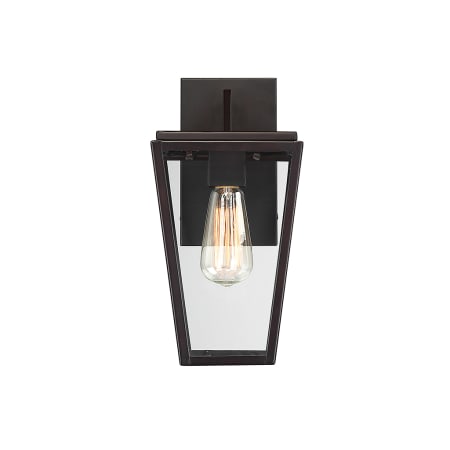 Savoy House Milton Single Light 12-3/4" Tall Outdoor Wall Sconce with Tapered Glass Panels English Bronze